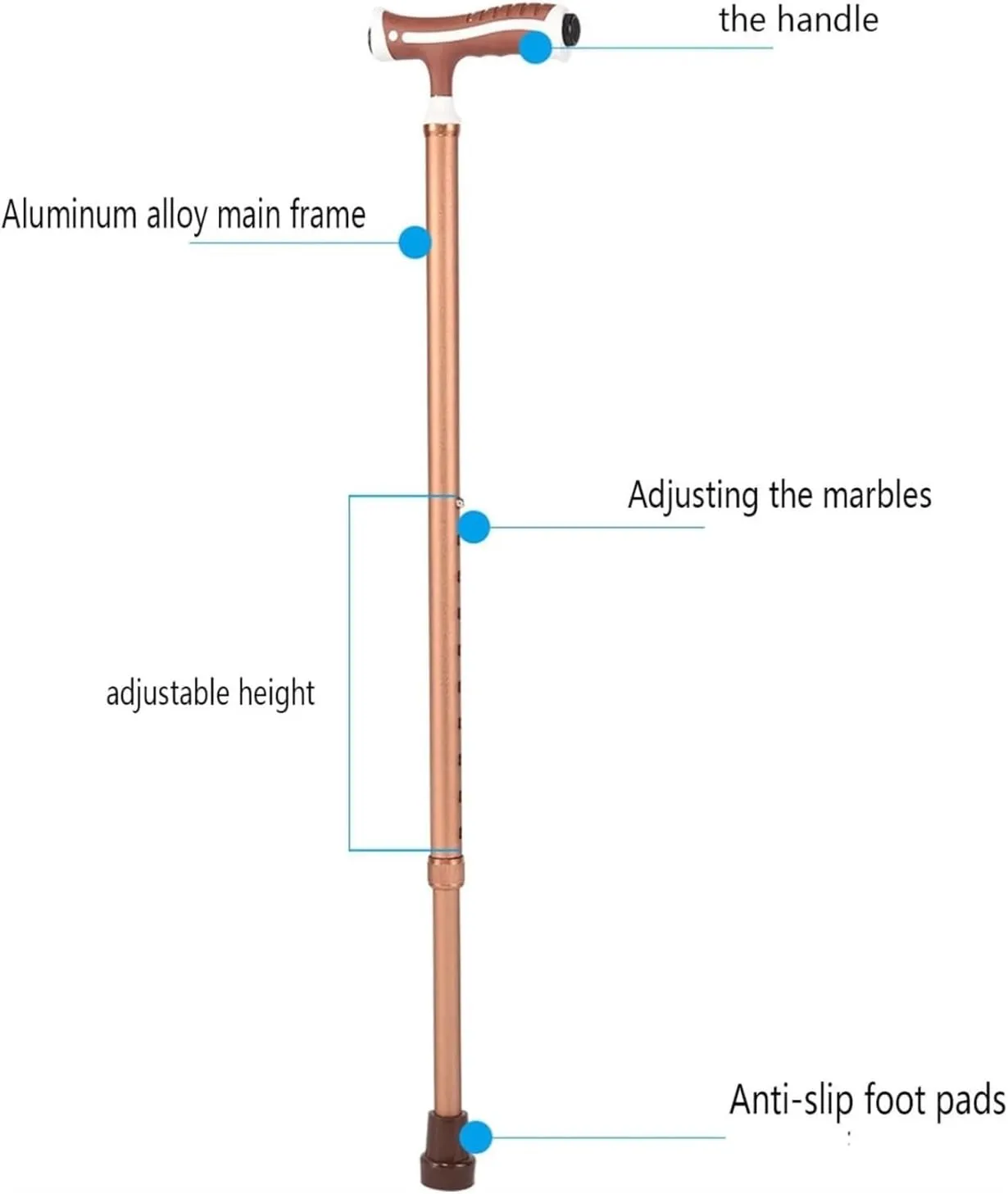 Hiking Trekking Poles Aluminum Alloy Trekking Poles Height Adjustable Hiking Poles Lightweight Telescopic Hiking Stick Hiking Sticks for Trekking(A)