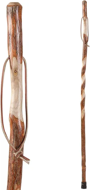 Hiking Walking Trekking Stick - Handcrafted Wooden Walking & Hiking Stick - Made in The USA by Brazos - Twisted Sassafras - 58 inches (Pack of 2)