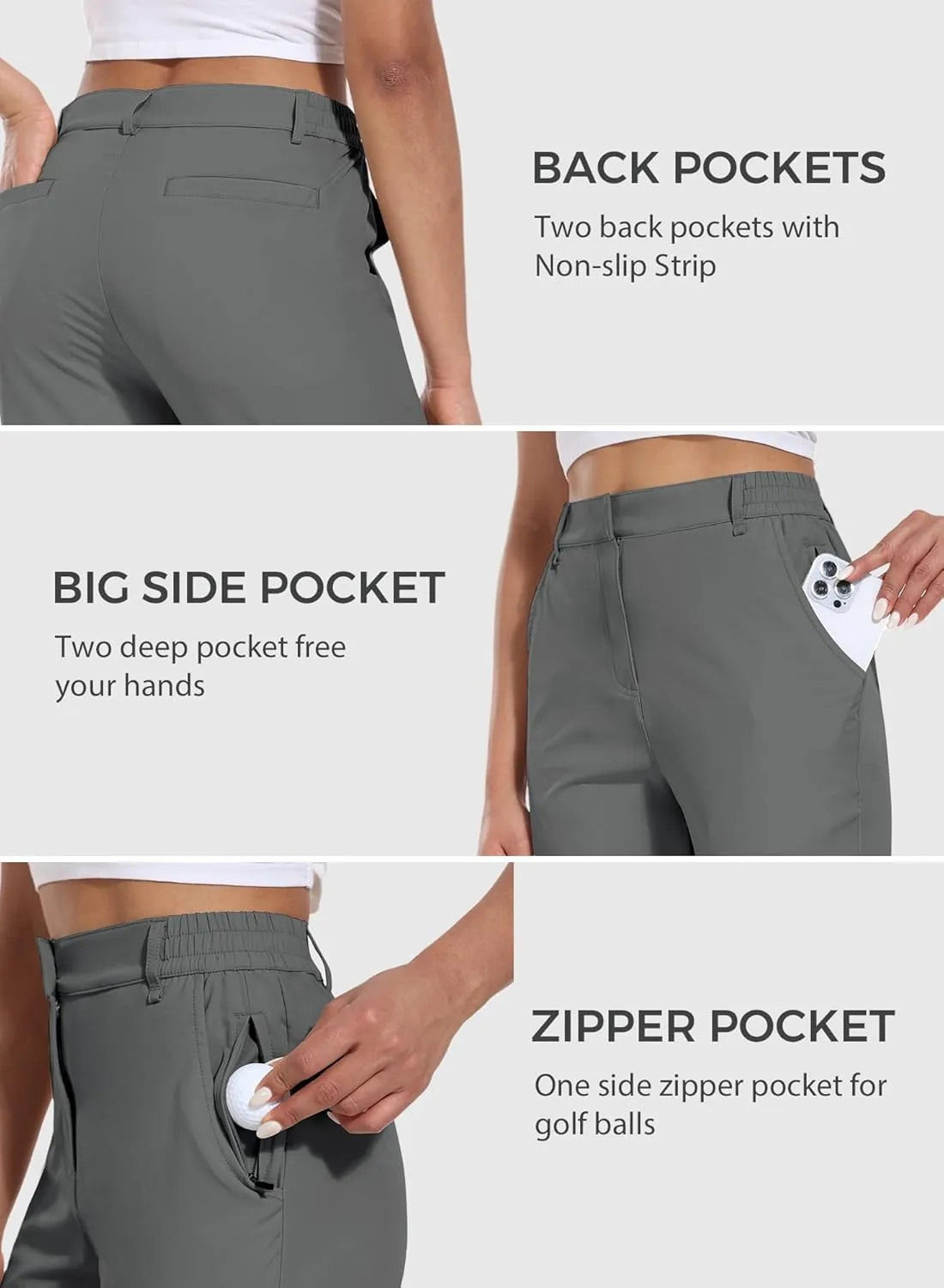 Hiverlay Women's Golf Bermuda Shorts 13" Knee Length Quick Dry Long Hiking Camping Shorts for Summer with 5 Pockets
