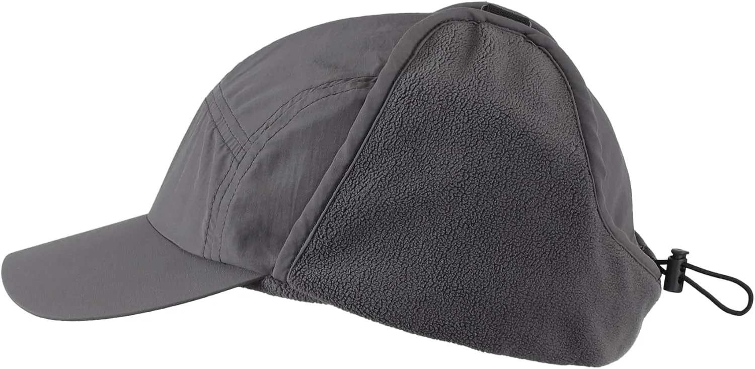 Home Prefer Mens Winter Hat Warm UPF50  Baseball Hat with Earflaps Fleece Lined Waterproof Trooper Trapper Hat