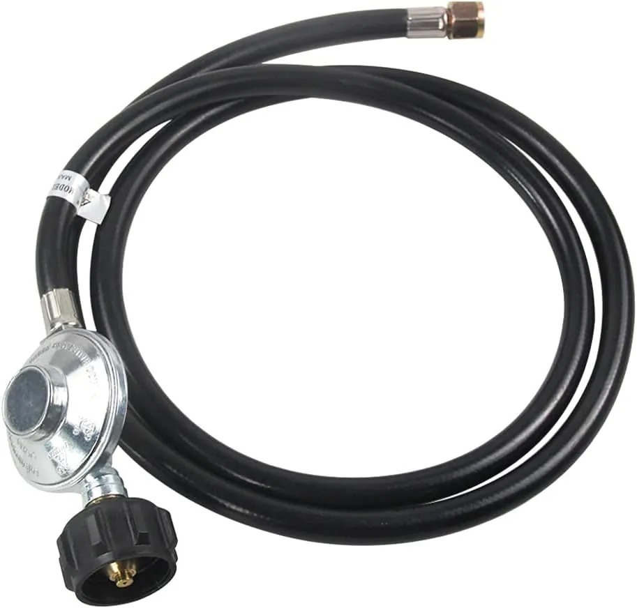 Hooshing 6 Feet Propane Hose with Regulator Universal Gas Grill Regulator and Hose Replacement for LP Gas Grill, Heater and Fire Pit