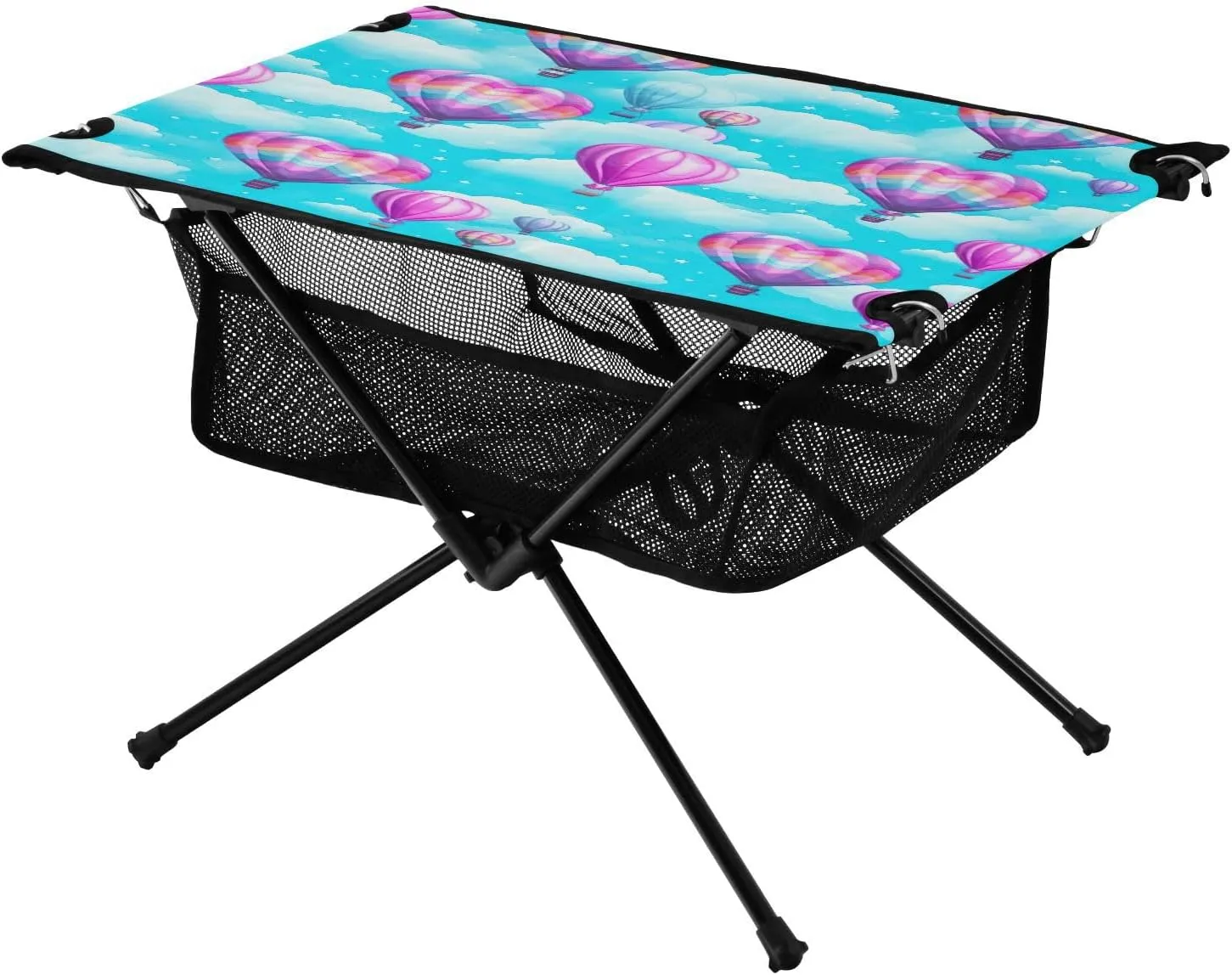 Hot Air Balloon Portable Folding Camping Table, Compact Lightweight Beach Table with Carrying Bag for Outdoor Picnics, BBQs, Camp