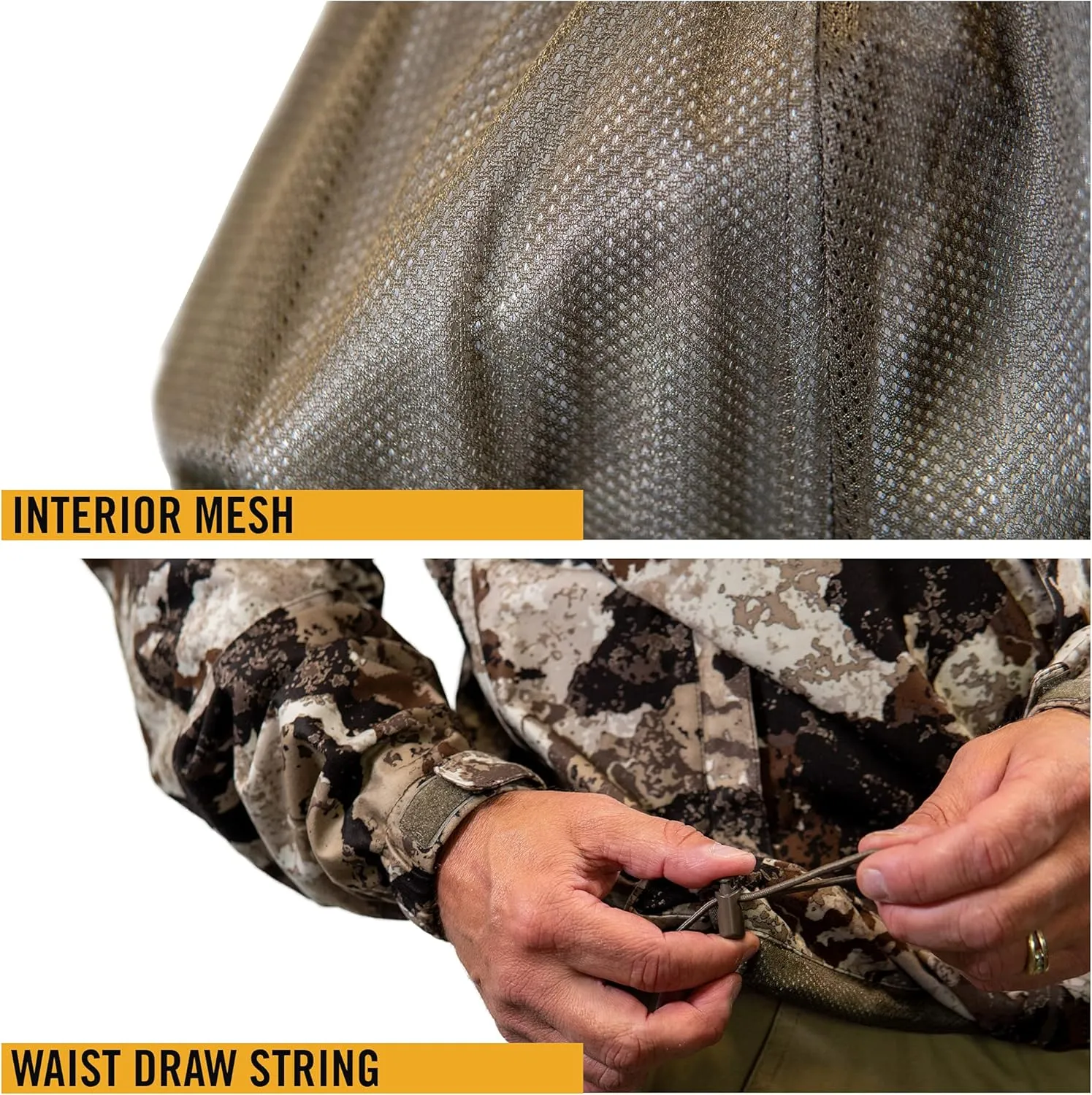 HOT SHOT Men’s Camo Rain Jacket, Breathable Lightweight Jacket with Waterproof Hood for Hunting, Fishing, Hiking, Camping