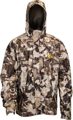 HOT SHOT Men’s Camo Rain Jacket, Breathable Lightweight Jacket with Waterproof Hood for Hunting, Fishing, Hiking, Camping
