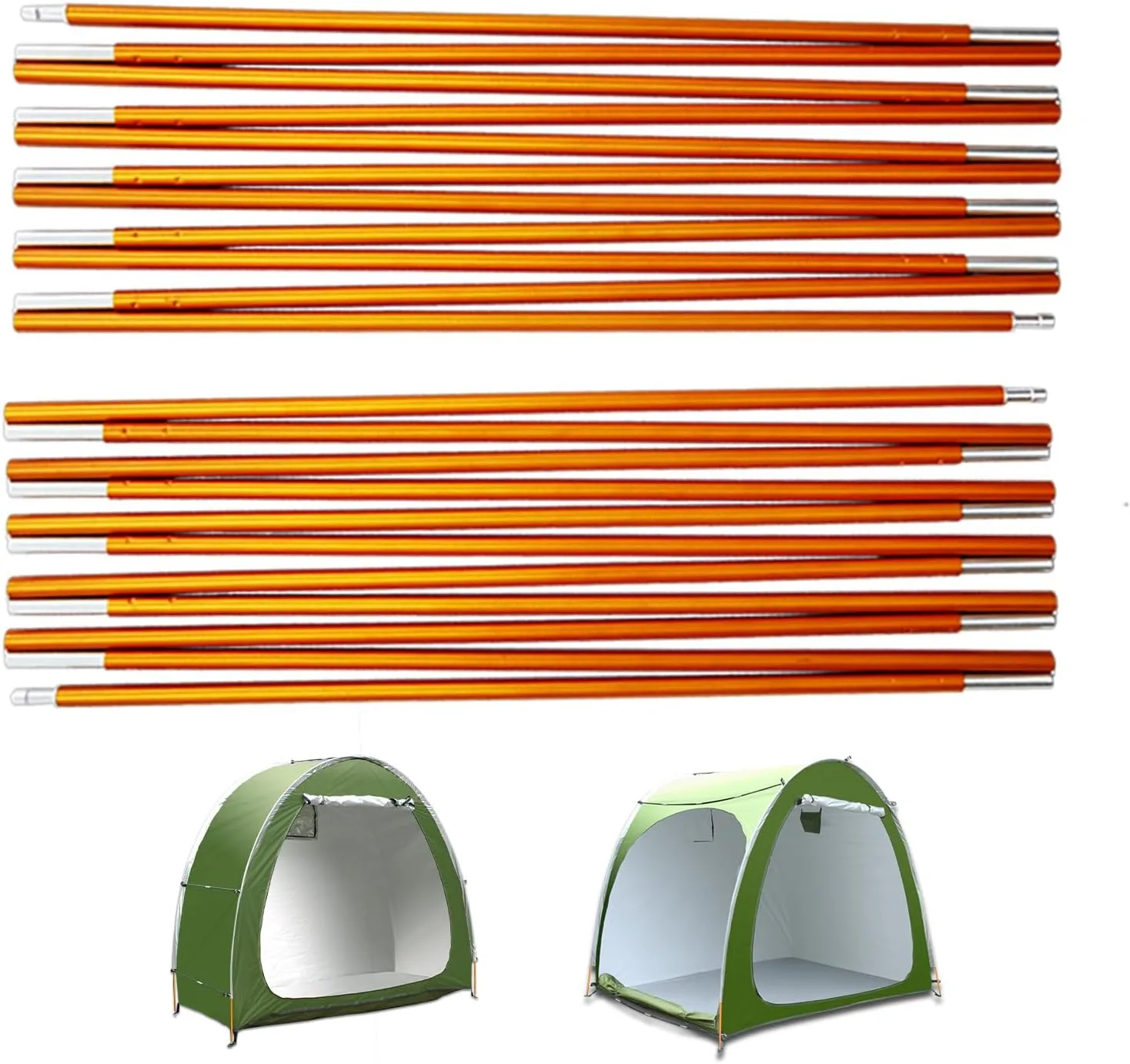 HuaKastro Replacement Tent Poles for Bike Storage Tent, Aluminum Long Arching Pole, 8.5mm - Set of 2