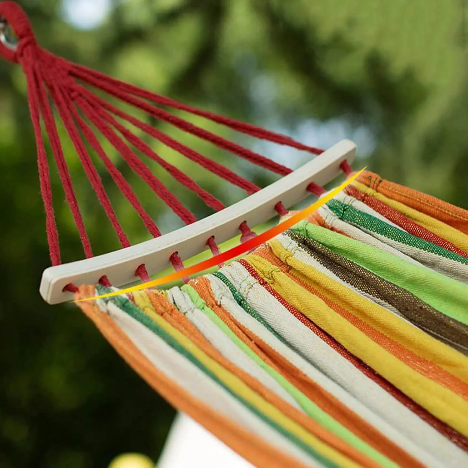 HUHJYUGE Camping Hammock, Double or Single Hammocks, Brazilian-Style Cotton Hammock, with Hanging Ropes & Carry Bag Large, for Outdoor, Travel, Hiking, Backpacking, Beach (A 260x80cm)