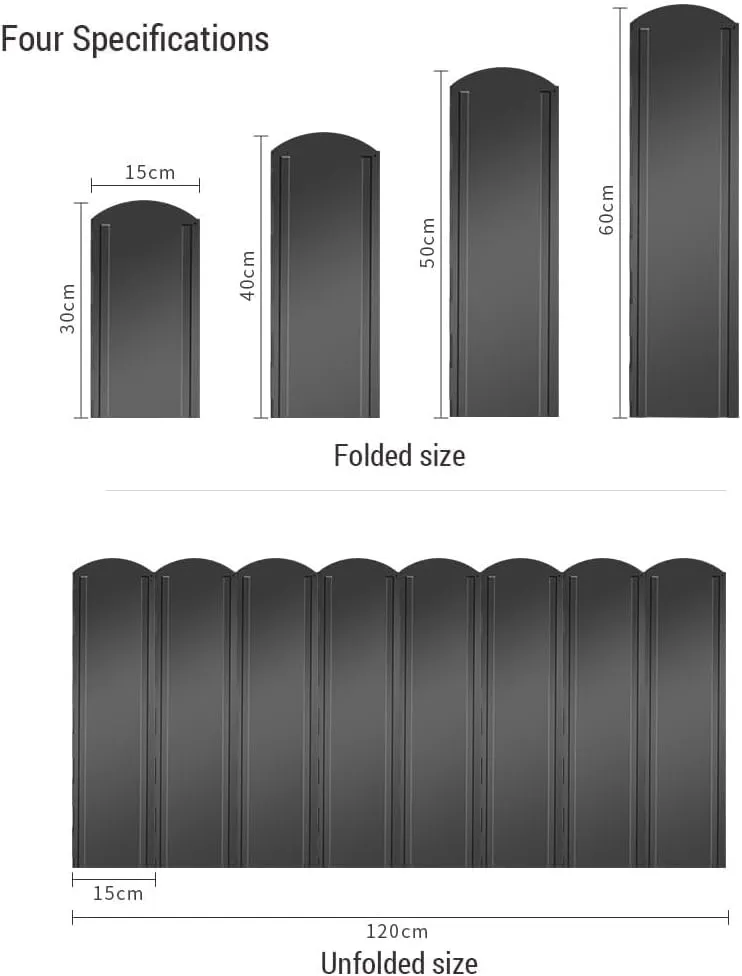 HXBER Folding Stove Windscreen 8 Plates Galvanized Camping Cooker Stove Windshield with Storage Bag