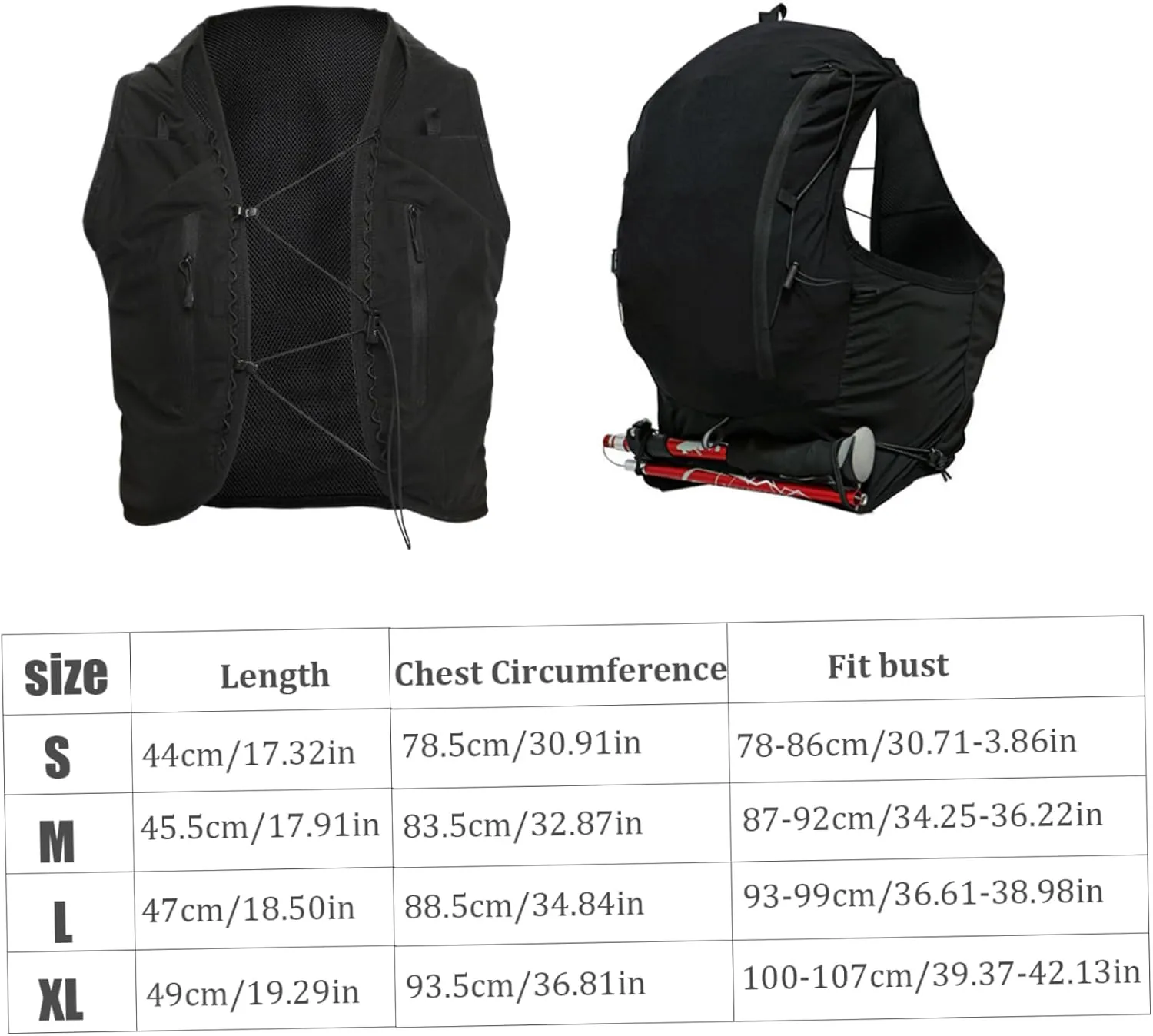 Hydration Vest, Running Hydration Vest with 12 Pockets, Hydration Pack, Multipurpose Hydration Backpack for Outdoor
