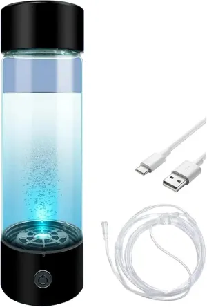Hydrogen Rich Water Bottle Generator, Concentration Molecular Up to 1200PPB, Portable Hydrogen Water Maker Machine, PEM Membrane SPE Technology Ionizer