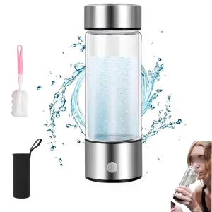 Hydrogen Water Bottle, Hydroheal Hydrogen Infused Water Bottle, USB Rechargeable Hydrogen Water Generator, Rich Water Glass Health Cup for Home Office Travel(D), Size