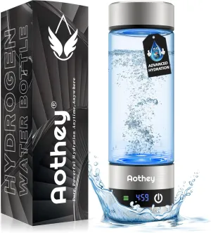 Hydrogen Water Bottle - Upgraded 1600ppb Portable Hydrogen Water Ionizer Machine, Rechargeable Gift Health Cup for Home, Office, Travel & Daily Hydration (Silver)