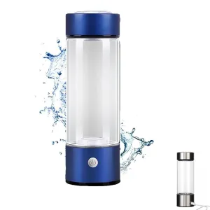 Hydrogen Water Bottle,Portable Hydrogen Water Ionizer Machine, Rechargeable Hydrogen Water Bottle Generator(1pcs)(Blue)
