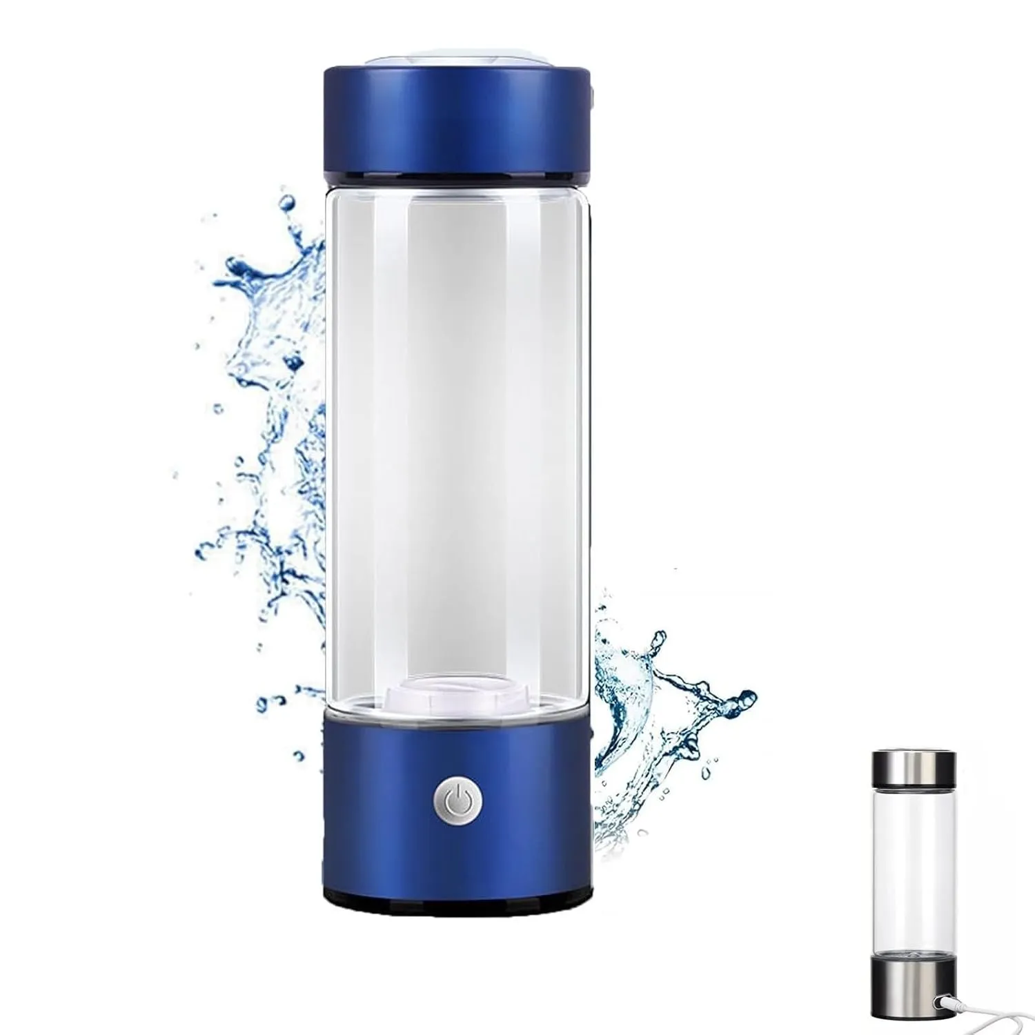 Hydrogen Water Bottle,Portable Hydrogen Water Ionizer Machine, Rechargeable Hydrogen Water Bottle Generator(1pcs)(Blue)