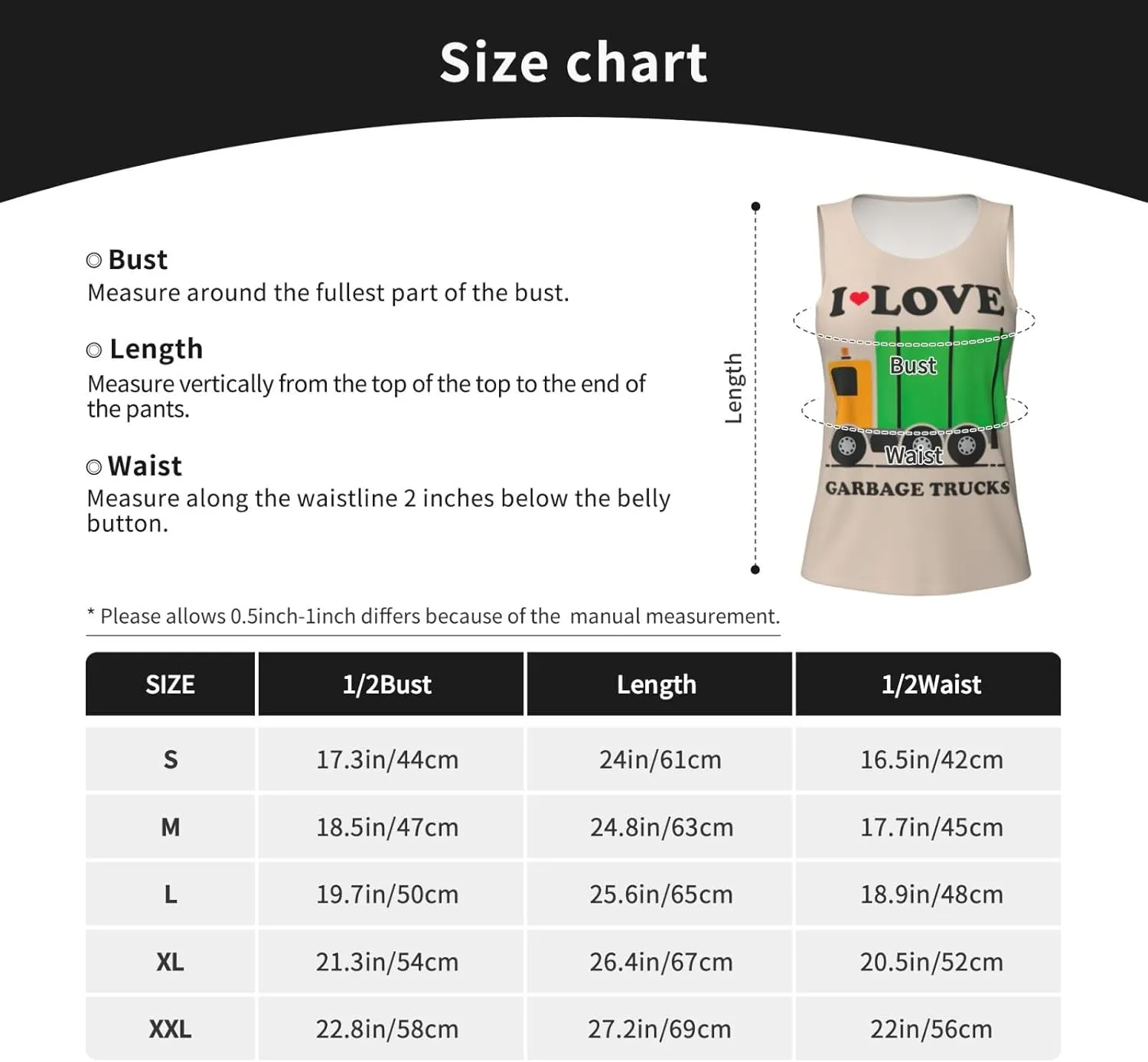 I Love Garbage Trucks Print Lightweight Breathable Sleeveless Top Gym Tank Tops Woman Summer Yoga Activewear