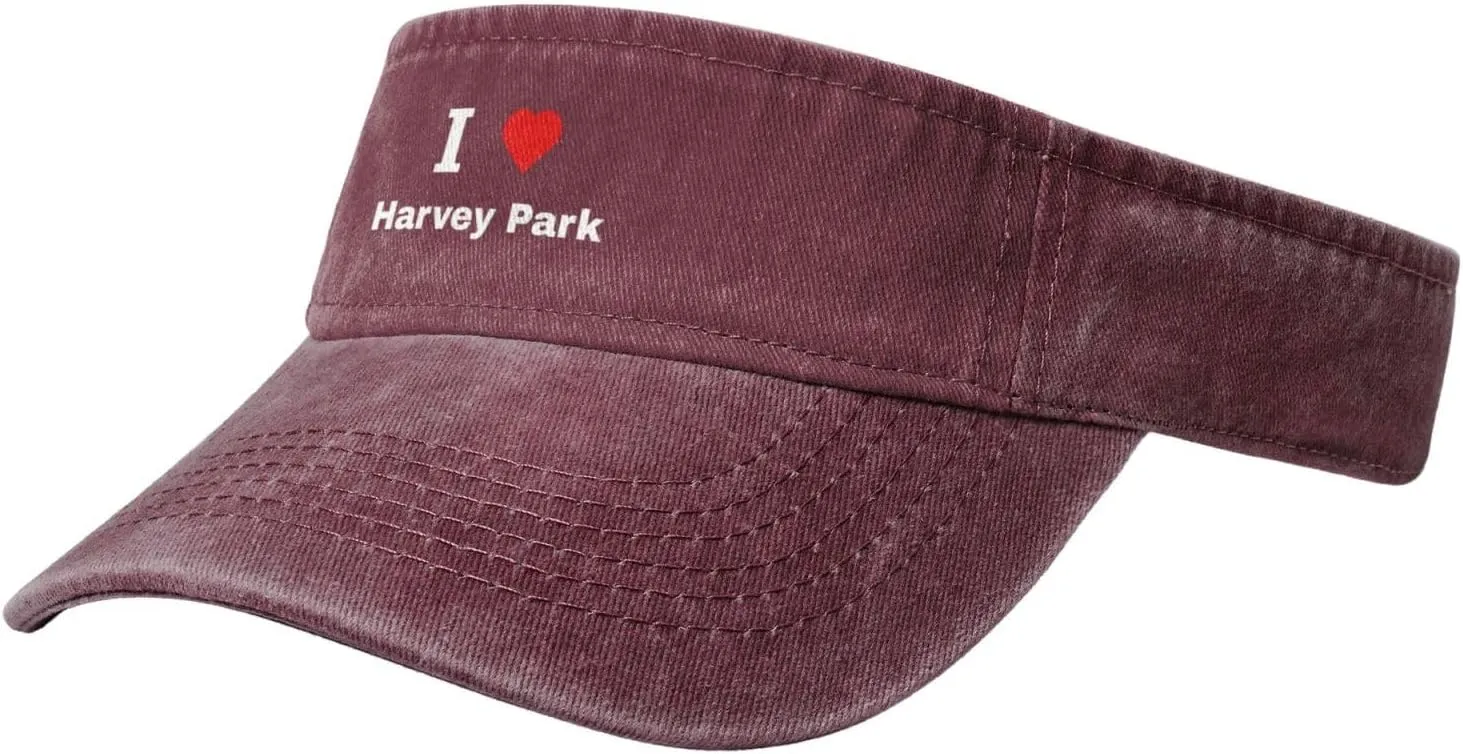 I Love Harvey Park Sun Visor Hats Cotton Adjustable Sports Empty Top Baseball Cap for Women Men Golf Cap