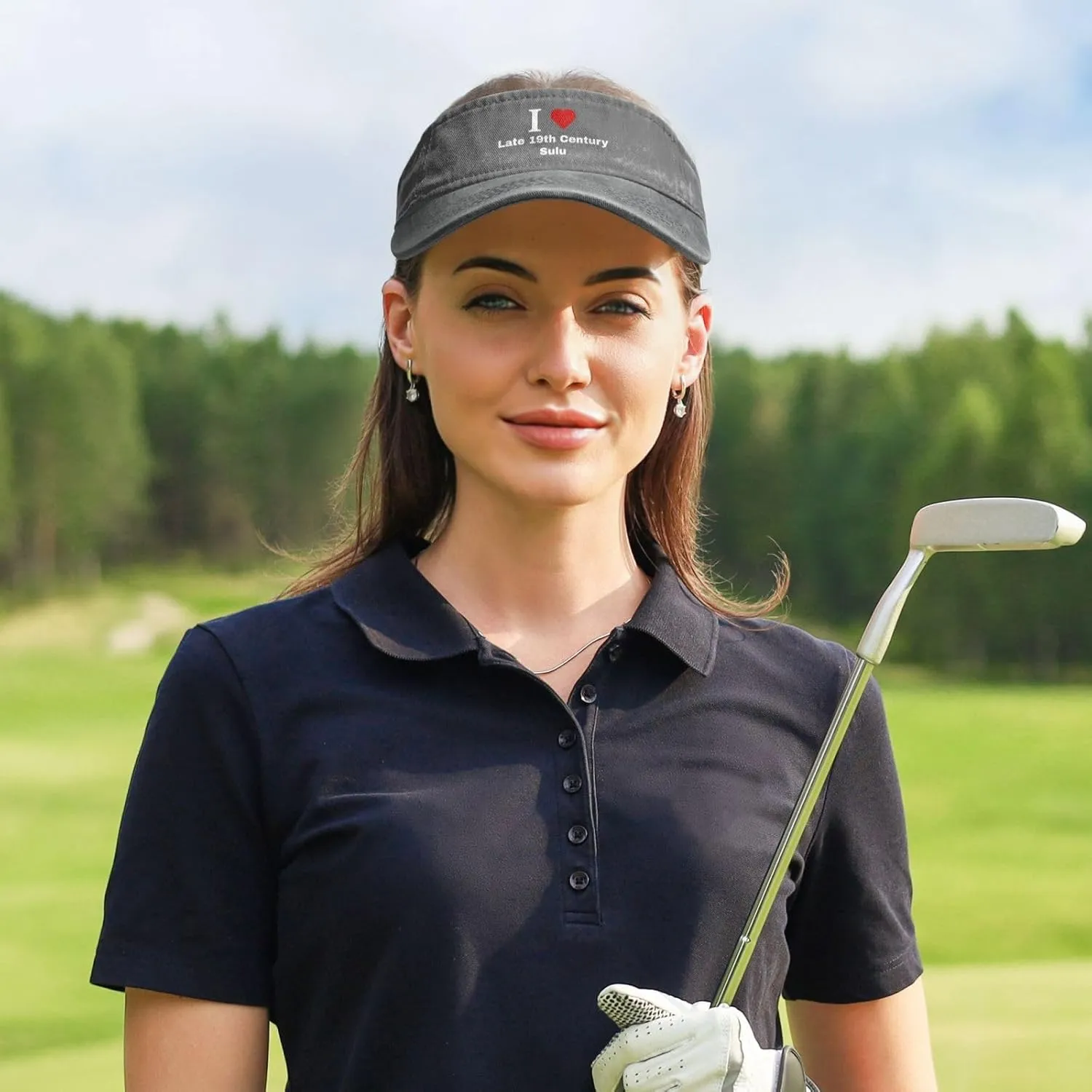 I Love Late 19th Century Sulu Sun Visor Hats Cotton Adjustable Sports Empty Top Baseball Cap for Women Men Golf Cap