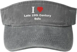 I Love Late 19th Century Sulu Sun Visor Hats Cotton Adjustable Sports Empty Top Baseball Cap for Women Men Golf Cap