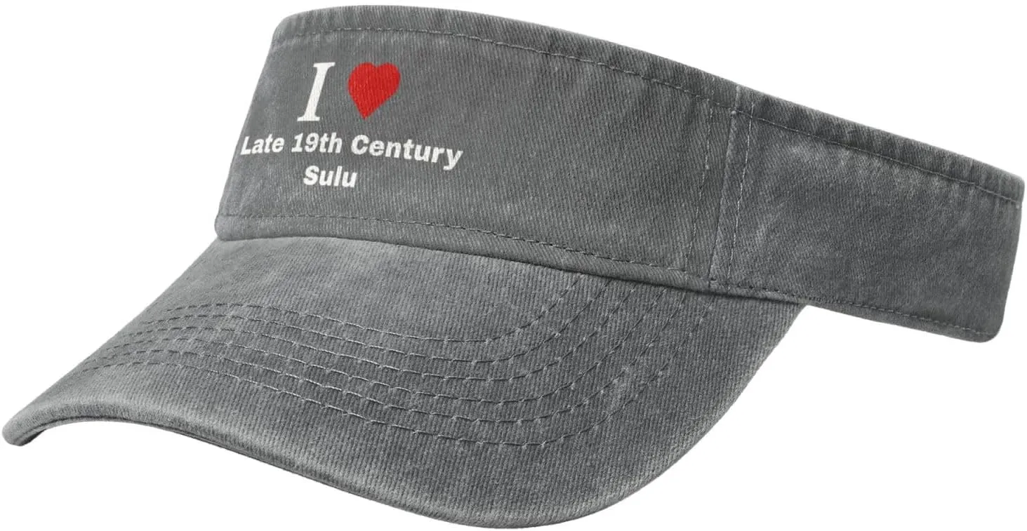 I Love Late 19th Century Sulu Sun Visor Hats Cotton Adjustable Sports Empty Top Baseball Cap for Women Men Golf Cap