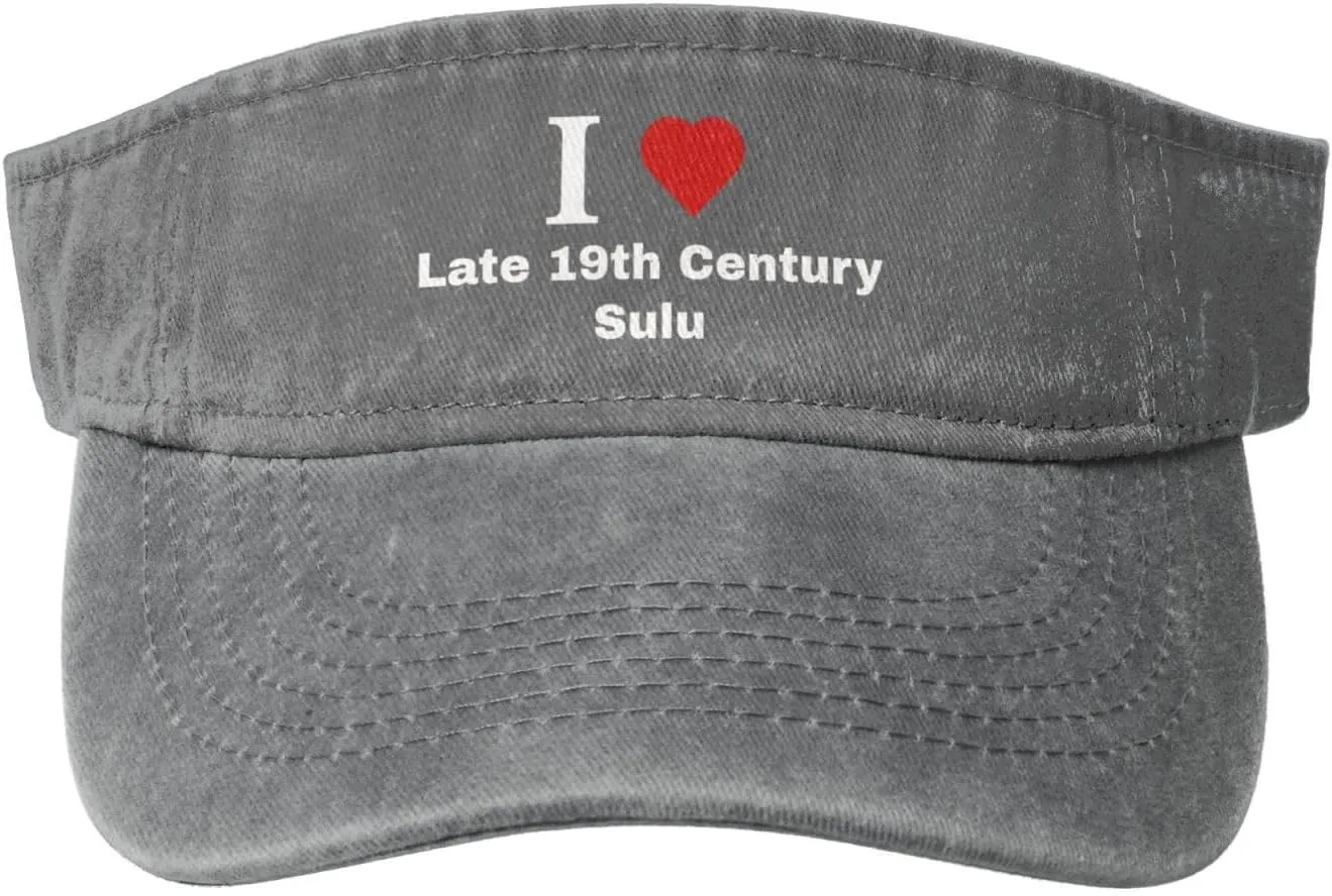 I Love Late 19th Century Sulu Sun Visor Hats Cotton Adjustable Sports Empty Top Baseball Cap for Women Men Golf Cap