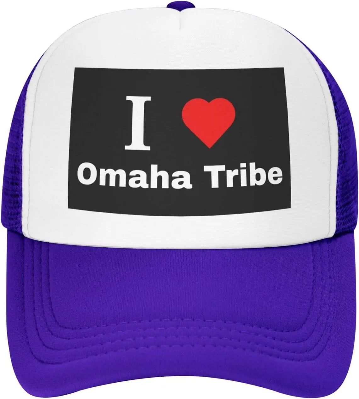I Love Omaha Tribe Baseball Cap for Men Women Adjustable Breathable Mesh Trucker Hat Unisex