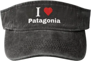 I Love Patagonia Sun Visor Hats Cotton Adjustable Sports Empty Top Baseball Cap for Women Men Golf Cap
