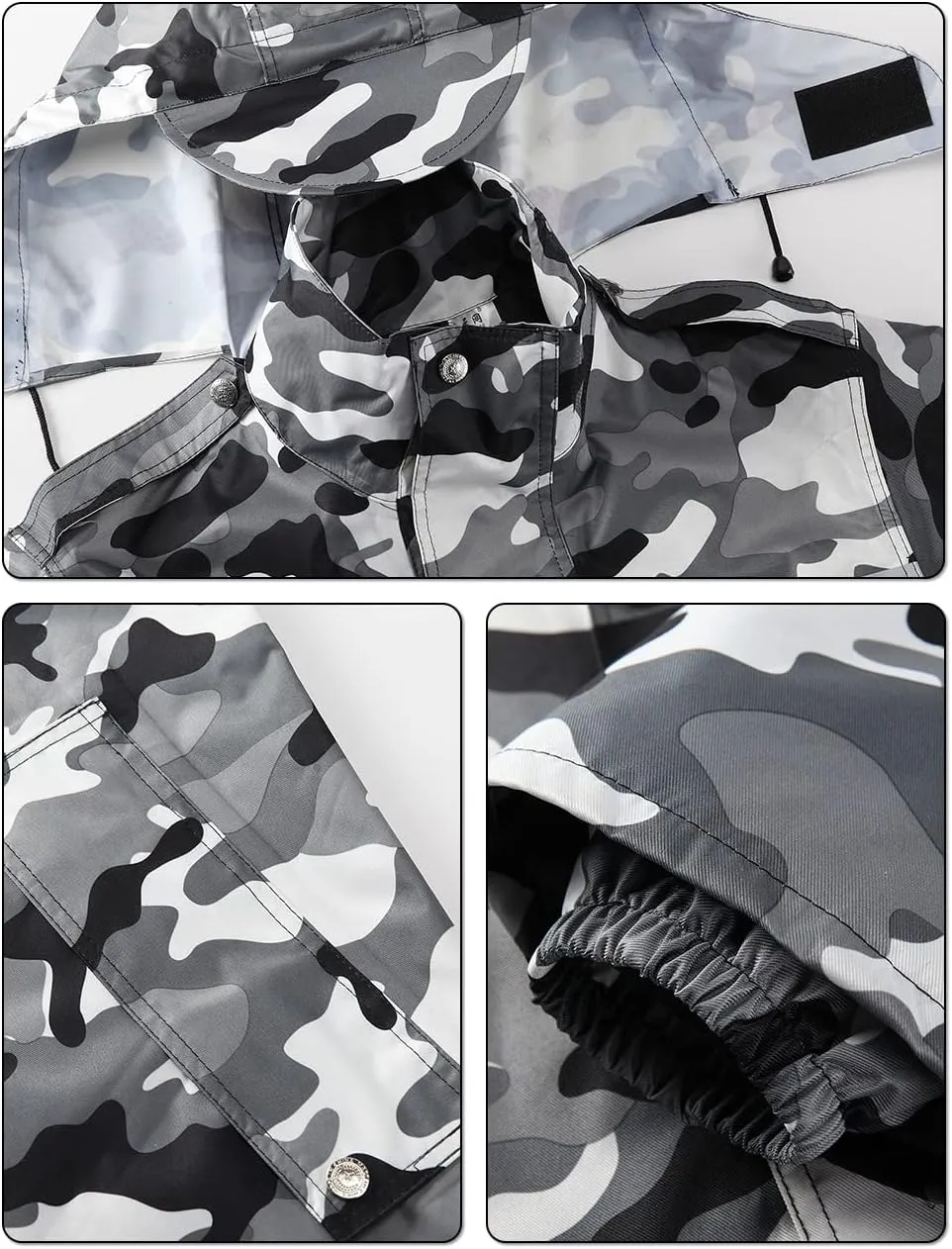 iCreek Raincoat Waterproof Long Rain Jacket Lightweight Rainwear Reflective with Packable Hood for Men Women Adults