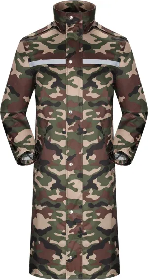 iCreek Raincoat Waterproof Long Rain Jacket Lightweight Rainwear Reflective with Packable Hood for Men Women Adults