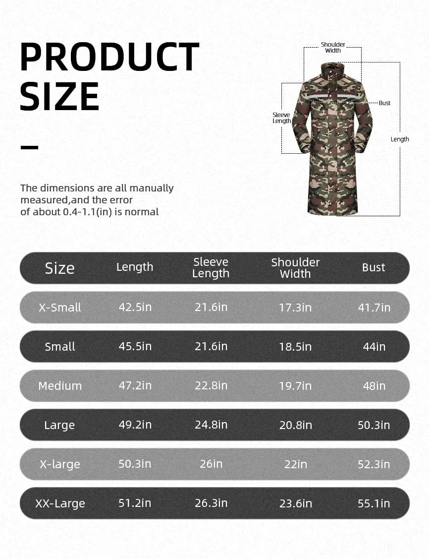 iCreek Raincoat Waterproof Long Rain Jacket Lightweight Rainwear Reflective with Packable Hood for Men Women Adults