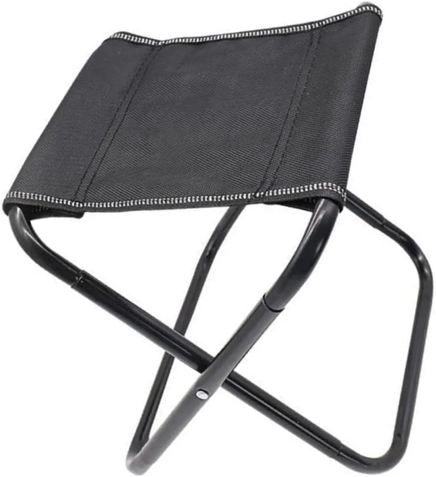 IMIKEYA Portable Folding Stool Chairs Outdoor Chairs Portable Stool Camping Supplies Black Steel