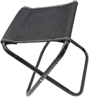 IMIKEYA Portable Folding Stool Chairs Outdoor Chairs Portable Stool Camping Supplies Black Steel