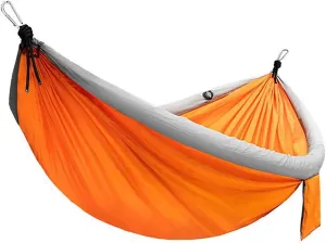 Inflatable Hammock - Portable Single Hammock with TPU Inflatable Tubes, Camping Accessories for Patios and Outdoor Activities Size, 270x150cm/106x59in, Max Load 440lbs,Orange