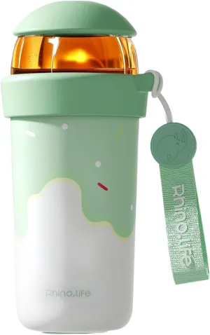 Insulated 20oz Travle Tea Infuser Cup Mug With Lid loose leaf Tea steeper Vacumm Bottle Double wall Bottle (Blue White)