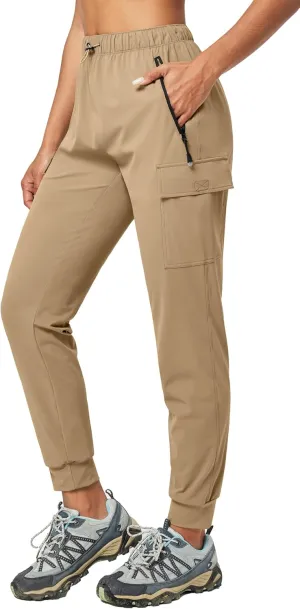 IUGA Women's Hiking Pants Cargo Joggers for Women with Pockets Lightweight Stretchy Quick Dry Travel Athletic Outdoor UPF50 