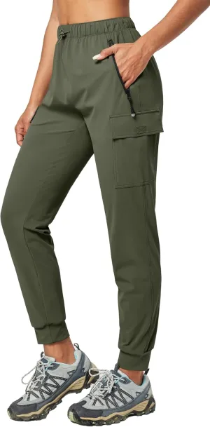 IUGA Women's Hiking Pants Cargo Joggers for Women with Pockets Lightweight Stretchy Quick Dry Travel Athletic Outdoor UPF50 