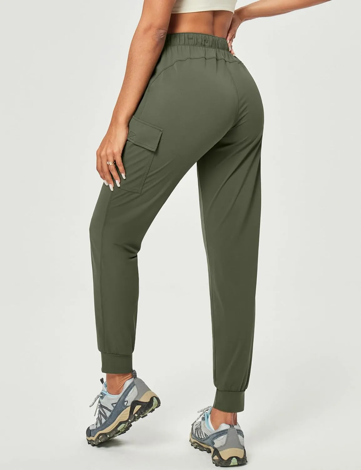 IUGA Women's Hiking Pants Cargo Joggers for Women with Pockets Lightweight Stretchy Quick Dry Travel Athletic Outdoor UPF50 