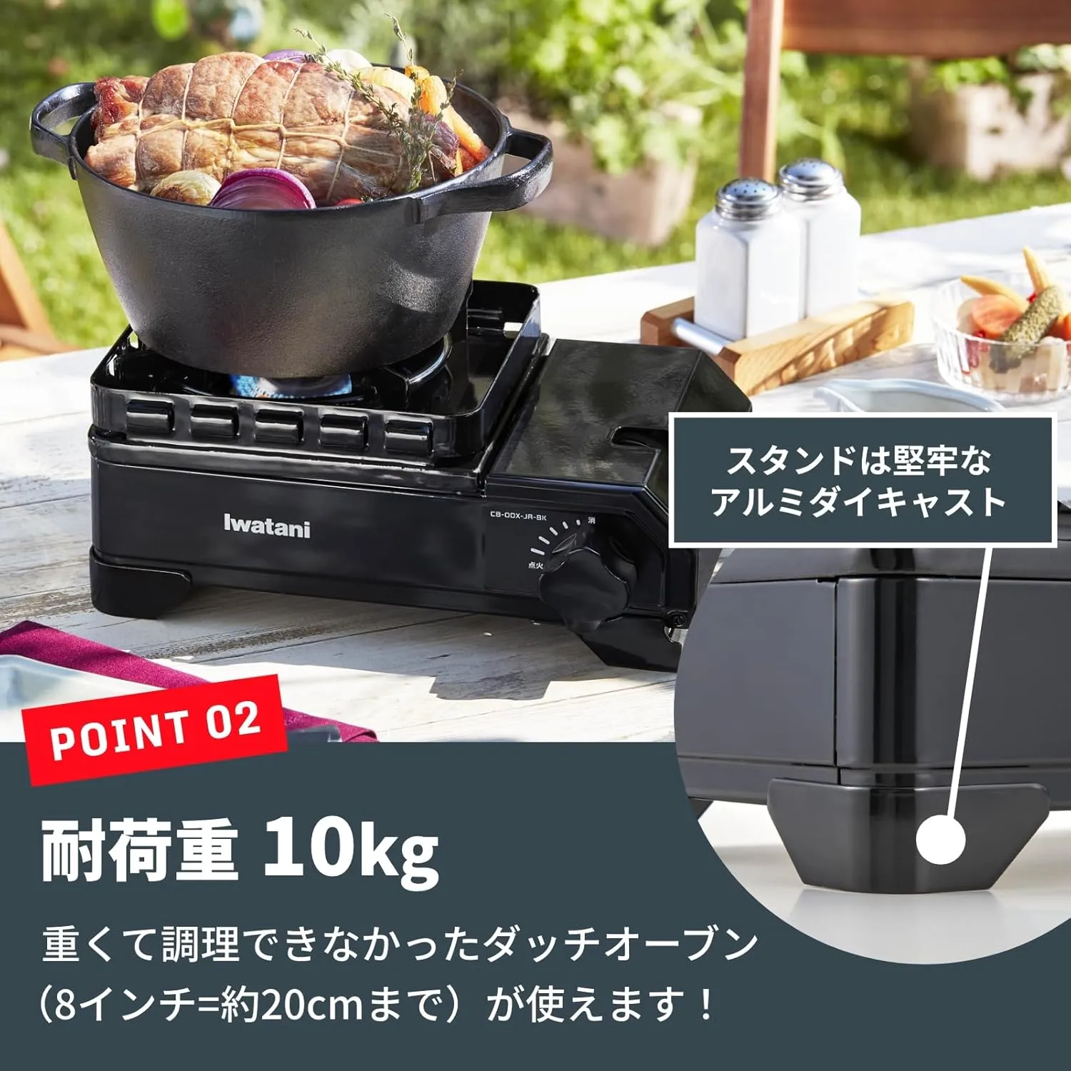 Iwatani Cassette Stove, Gas Tough Maru Jr. Made in Japan, Dutch Oven Safe