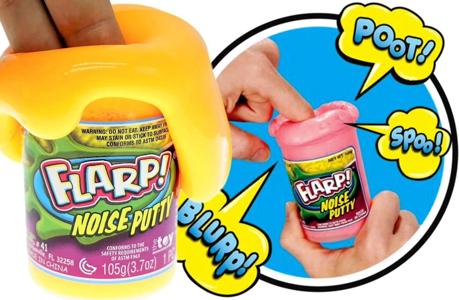JA-RU Flarp Noise Putty Scented (3 Units Assorted) Passing Gas Noise Putty Squishy Sensory Toys for Easter, ADHD Autism Stress Toy, Great Party Favors Fidget for Kids & Adults Boys & Girls. 10041-3