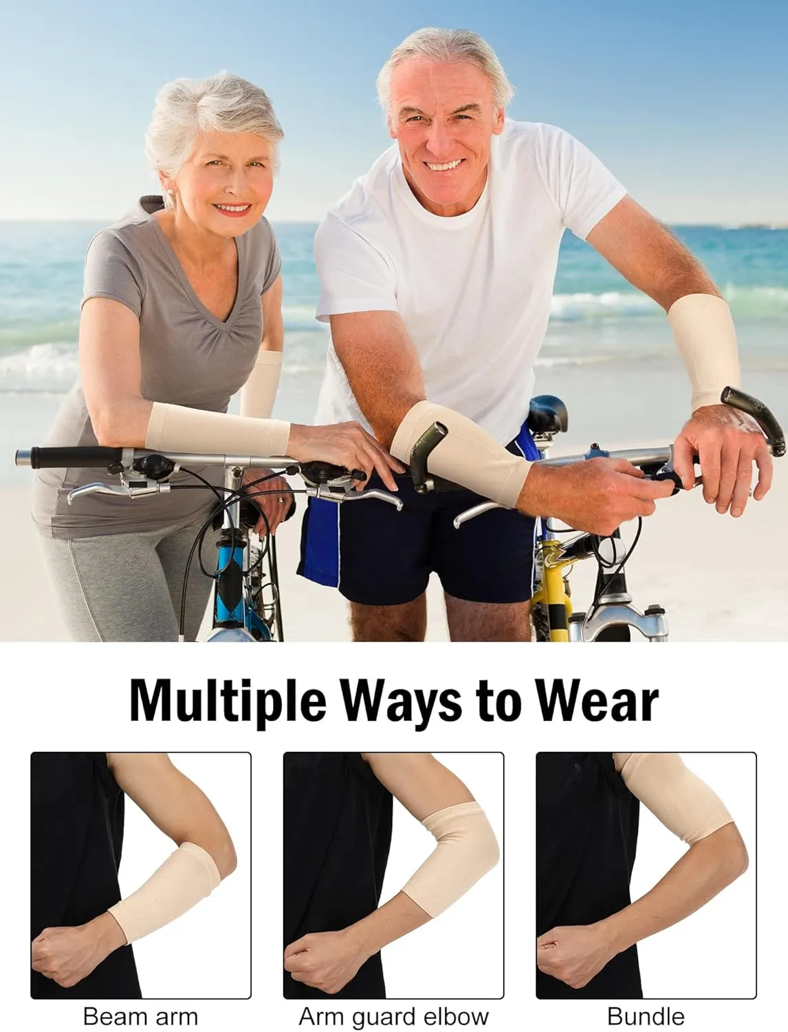 Janmercy 9 Pairs Arm Protectors for Thin Skin and Bruising Arm Guards Elderly Protective Sleeves for Gardener Working