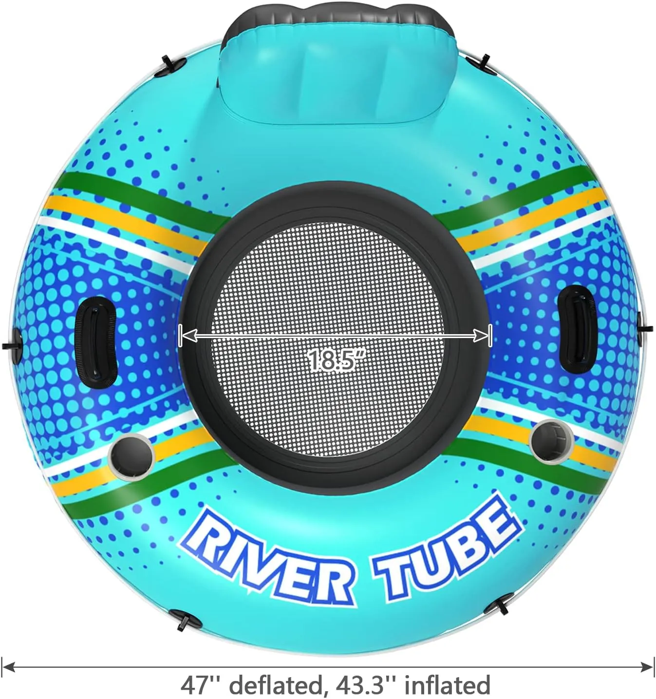 Jasonwell Inflatable River Tube Float - Heavy Duty River Float Pool Floats Lake Premium Water Tubes for Floating Recreational River Raft Lounge Floaties with 2 Cup Holders for Adult