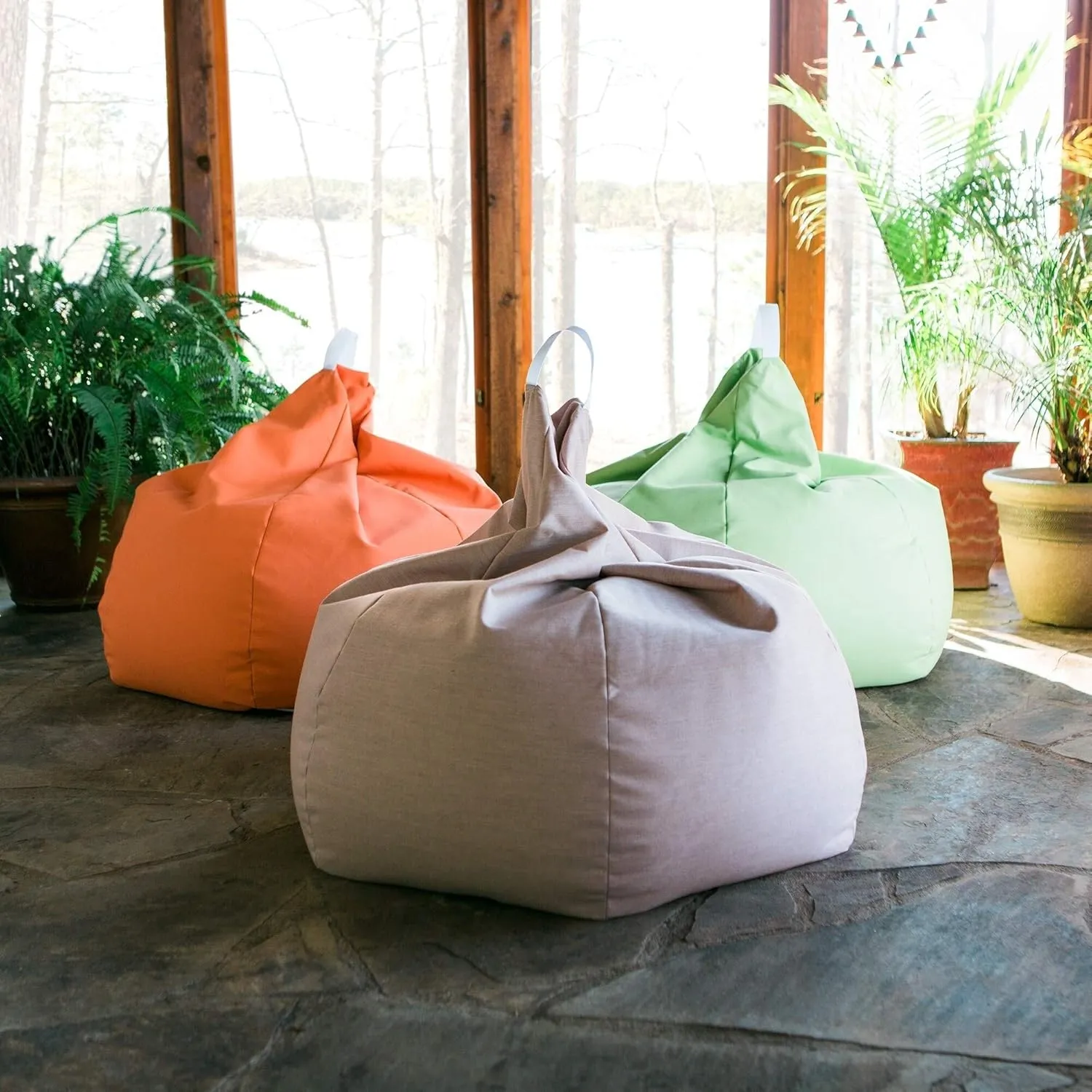 Jaxx Kiss Bean Bag Chair | Casual Poolside & Patio Seating | Sunbrella, Granite Gray
