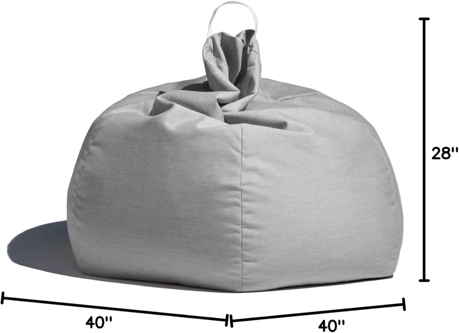 Jaxx Kiss Bean Bag Chair | Casual Poolside & Patio Seating | Sunbrella, Granite Gray