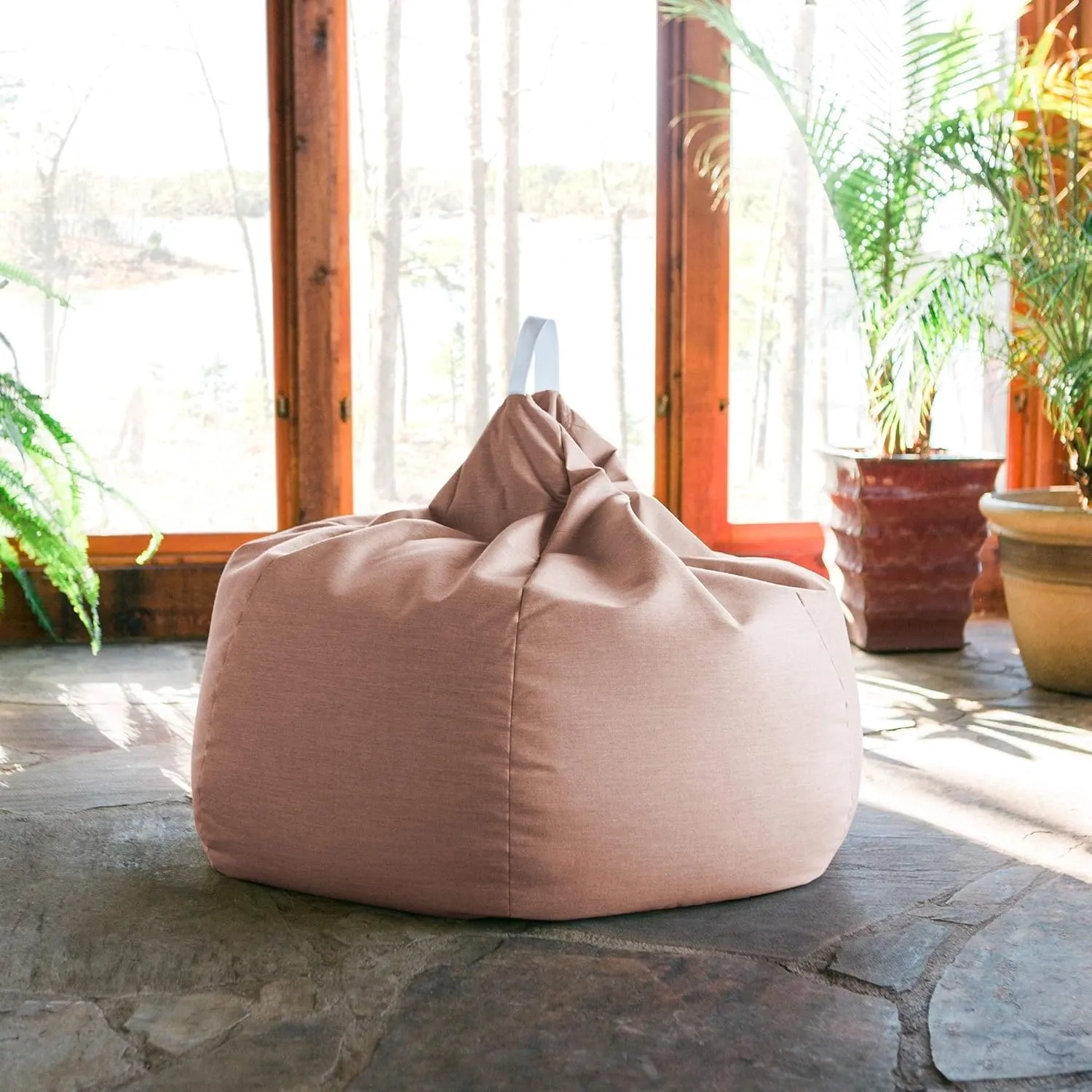 Jaxx Kiss Bean Bag Chair | Casual Poolside & Patio Seating | Sunbrella, Granite Gray