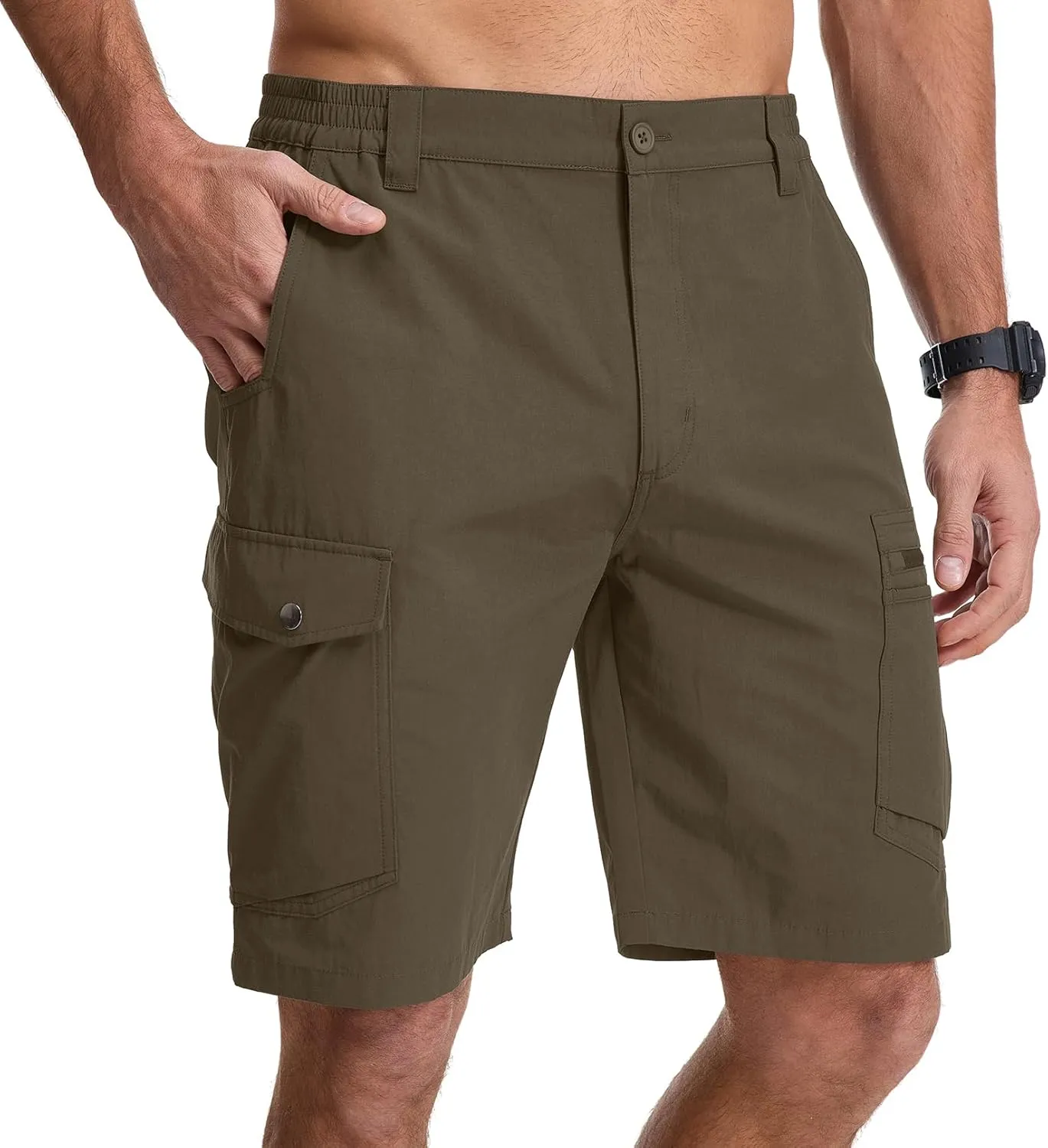 Jessie Kidden Mens Stretch Casual Lightweight Water Resistant Quick Dry Cargo Fishing Hiking Shorts