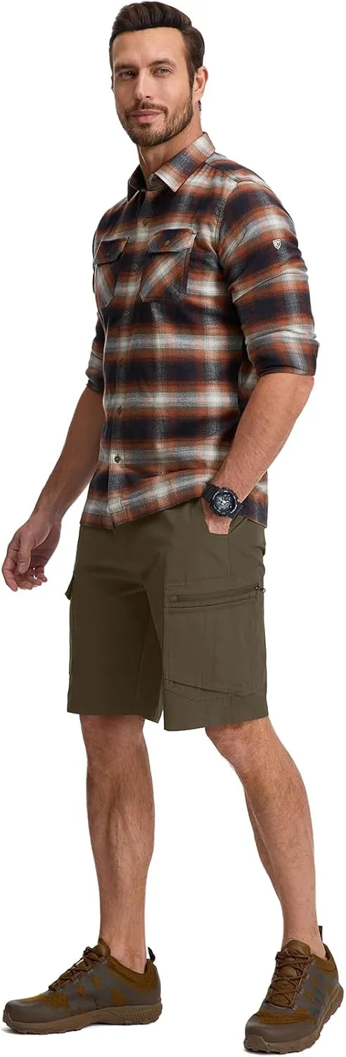 Jessie Kidden Mens Stretch Casual Lightweight Water Resistant Quick Dry Cargo Fishing Hiking Shorts