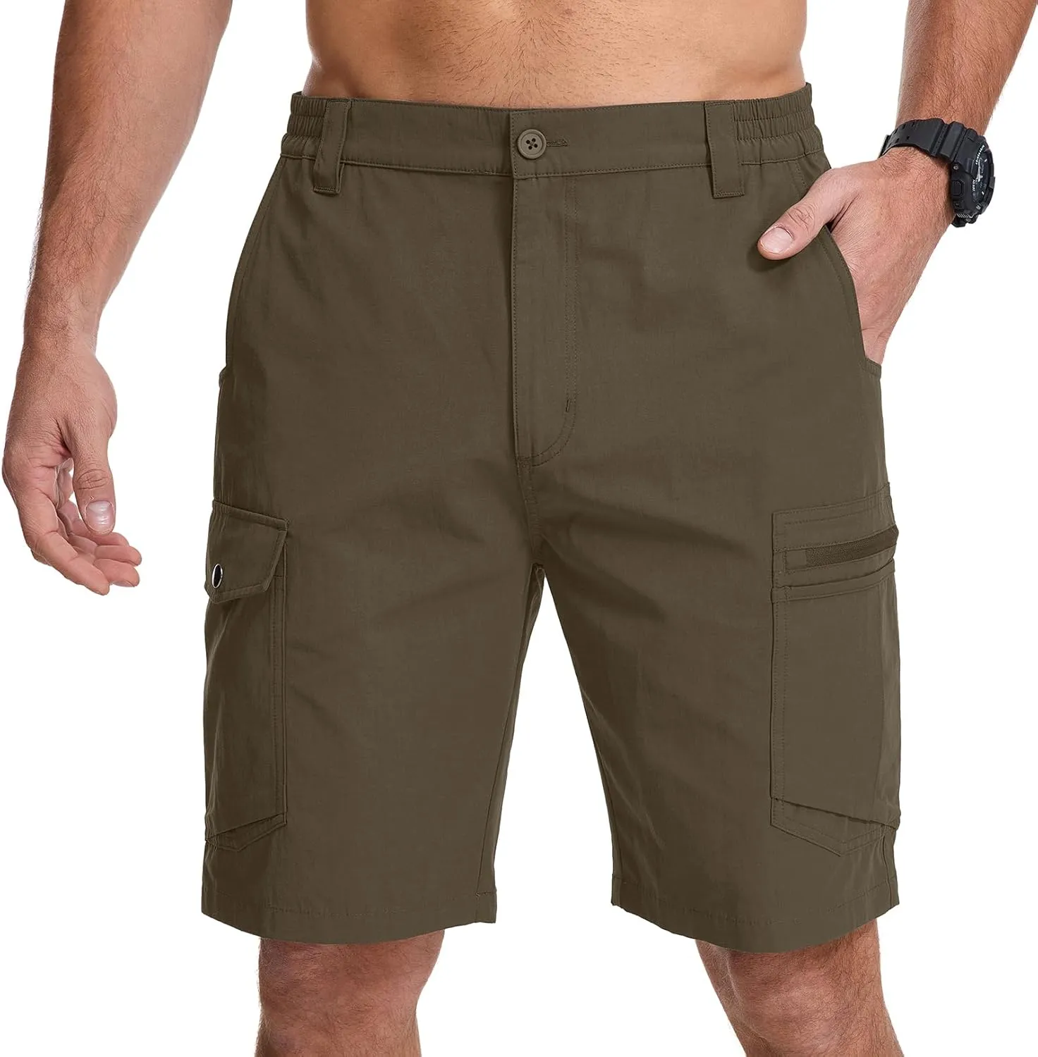Jessie Kidden Mens Stretch Casual Lightweight Water Resistant Quick Dry Cargo Fishing Hiking Shorts