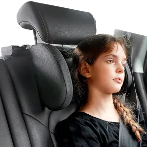 JZCreater Car Headrest Pillow, 180°Adjustable Head Neck Support Pillow, U- Shaped Design, Travel Sleeping Car Headrests, Only fit for Car Seat Headrest with Rods，Ideal for Kids and Adults (Black)