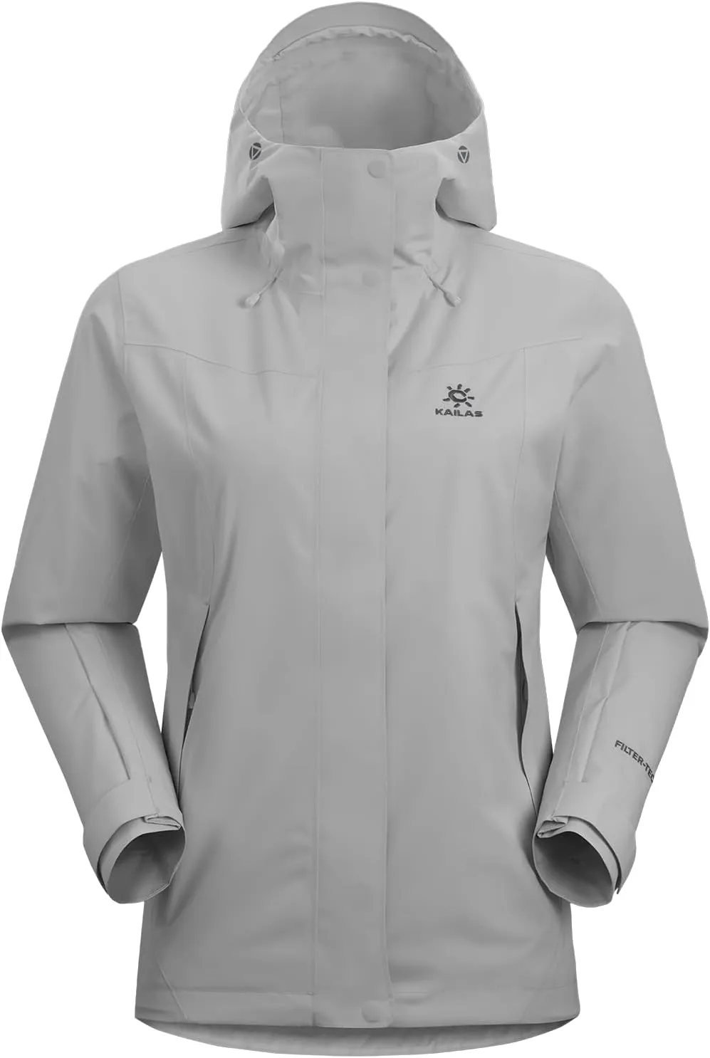 KAILAS Women's Raincoat Outdoor Hardshell Jacket Packable Lightweight Waterproof Hooded Jacket Hiking Travel