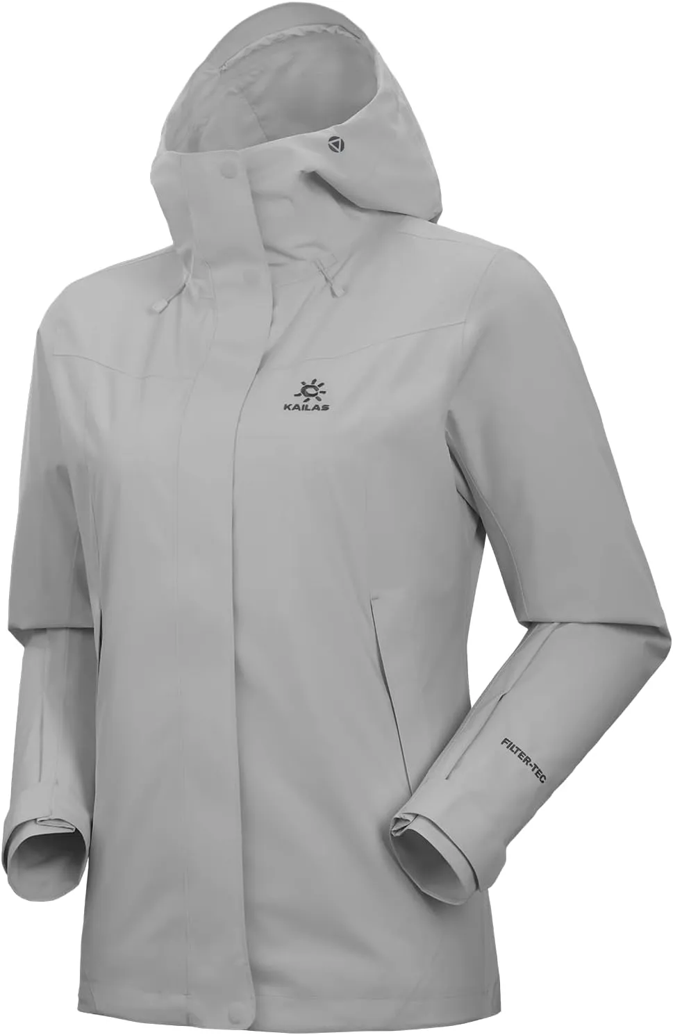 KAILAS Women's Raincoat Outdoor Hardshell Jacket Packable Lightweight Waterproof Hooded Jacket Hiking Travel