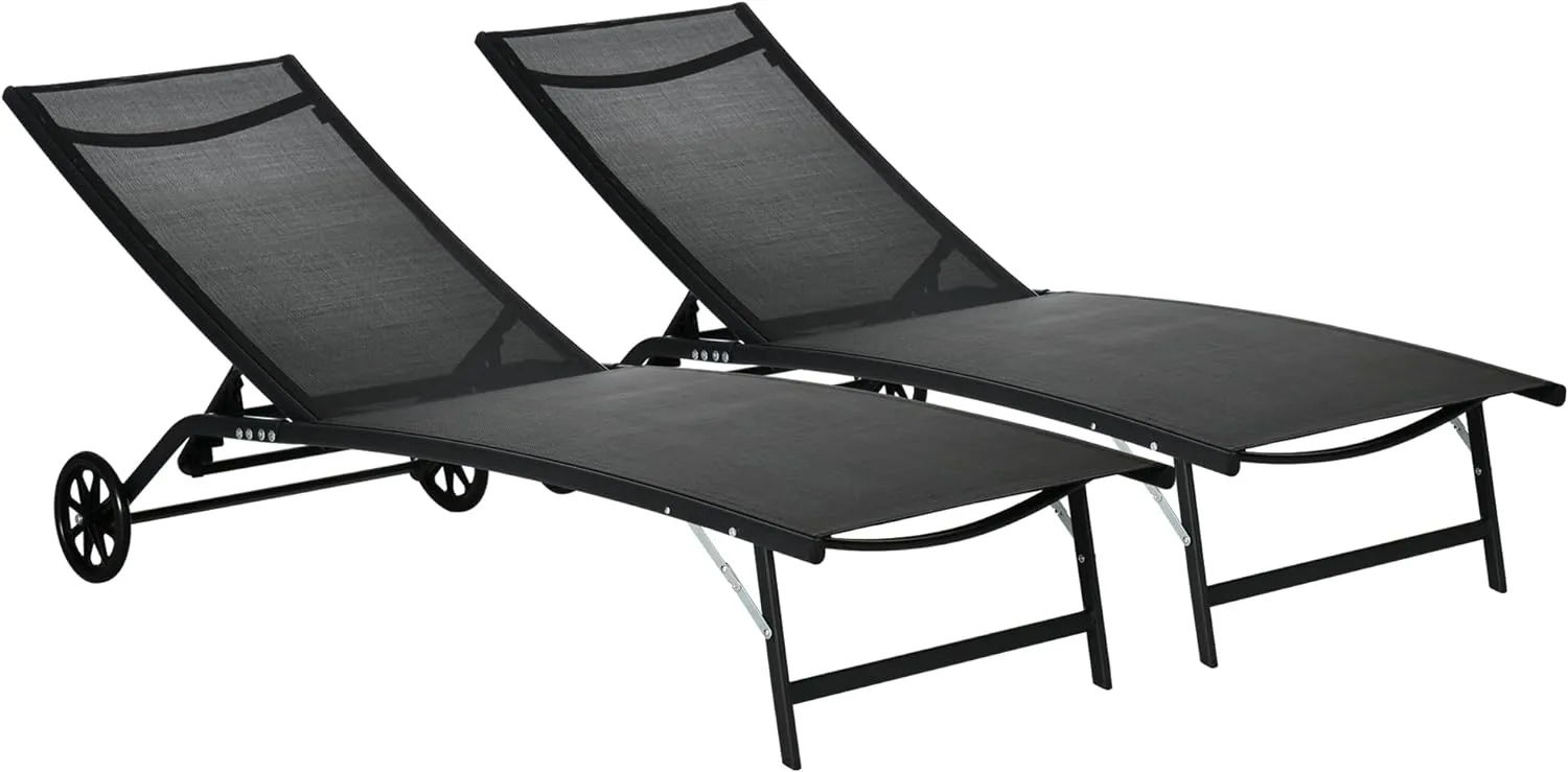 Kaimei 4 Pack Folding Outdoor Chairs, Lightweight Portable Camping Chairs with Armrests, Breathable Mesh Seat for Patio, Beach, Pool, Backyard, Black
