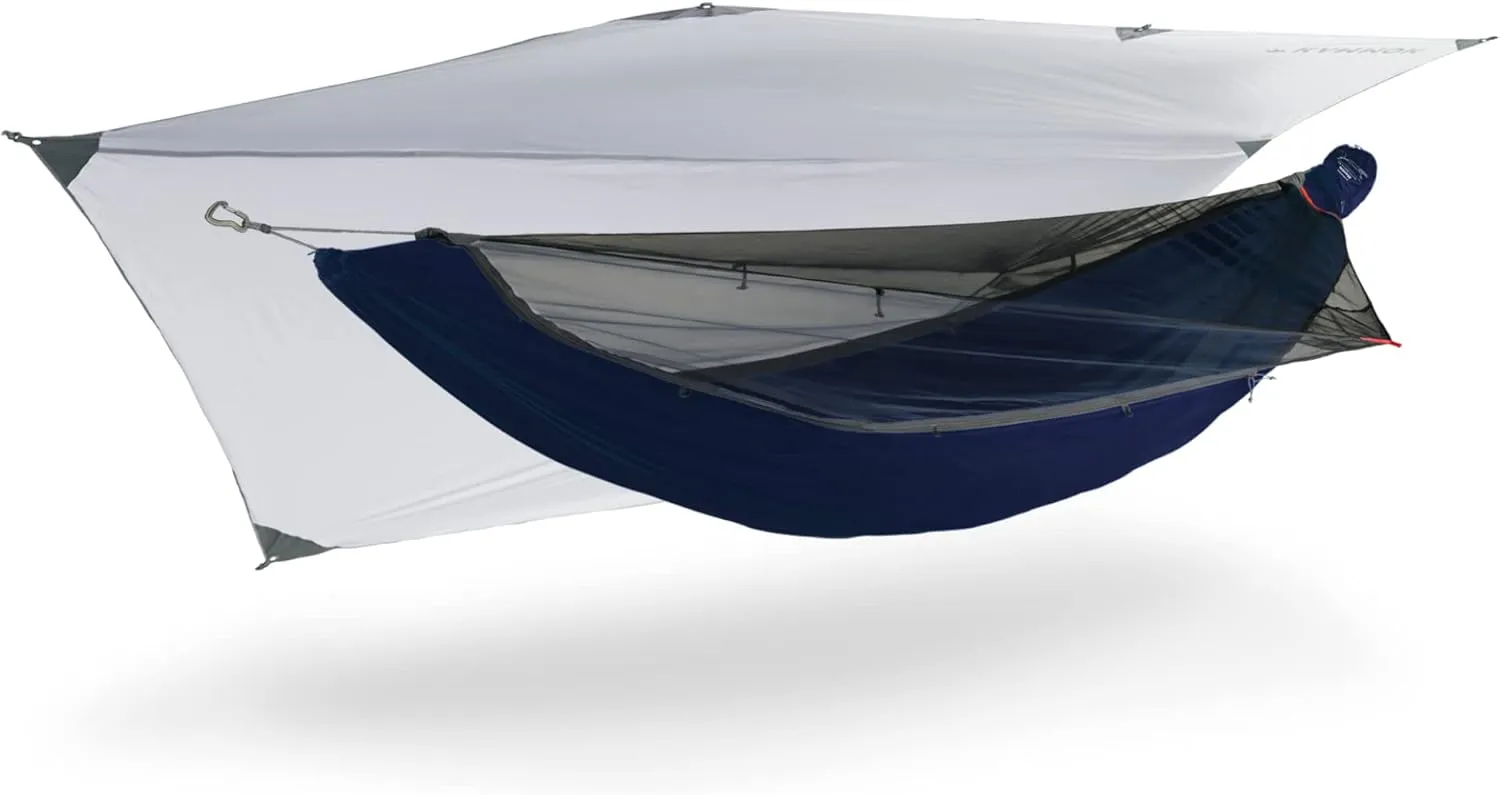 KAMMOK Mantis Hammock, All Seasons, Mosquito Net, Storage Bag, Camping, Outdoor Activities - Midnight Blue